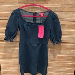 Betsy Johnson Blue Denim Dress Size S NWT